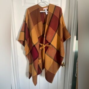 Joe Fresh Mustard and Black Striped Poncho